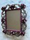 Wrought Iron Wired Floral Bead/beading Easel Back Vanity Tabletop Mirror
