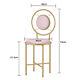 1/2x Pink Velvet Vanity Tabouret Table Dressing Chaise Chambre À Coucher Pieds D'or Rembourrés Doux