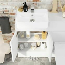 1000mm Slimline Square High Gloss Combined Vanity Unit Retour À La Toilette Murale Wc