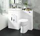 1000mm White Square High Gloss Combined Vanity Unit Back To Wall Toilet Wc