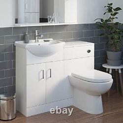1050mm Toilettes Et Salle De Bain Vanity Unit Combined Basin Sink Meubles Blanc Ndt