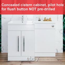 1100mm Bathroom Vanity Unit Basin Sink Cabinet Retour À Wall Toilettes Meubles