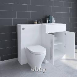 1100mm Combinaison L-forme Unité Vanity Sink Avec Cordoba Retour À Wall Toilettes