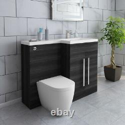 1100mm De Grey Bathroom Vanity Basin Sink Retour À Wall Toilettes Meubles Suite