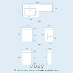 1100mm Gauche Lavabo Blanc Vanity Cabinet Et Wc Retour Au Mur Toilettes Aubery