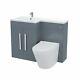 1100mm Left Hand Basin Vanity Unit Et Wc Back To Wall Toilet