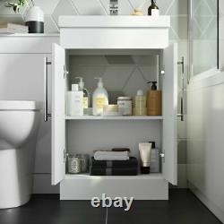 1100mm White Square High Gloss Combined Vanity Unit Back To Wall Toilet Wc