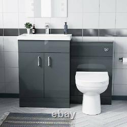 1100mm White Vanity Basin Unit & Wc Unit Et Retour Au Mur Toilette Pan Nanuya
