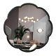 24 Miroirs Pour Mur, Motif De Fleurs En Bordure Décorative Accentuée 24x24 Noir