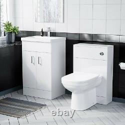 500mm Flat Pack Vanity Basin Unit & Wc Unit Et Retour À La Toilette Mur Pan Nanuya