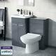 500mm Steel Grey Vanity Cabinet Avec Unité Wc Et Back To Wall Toilet Amie