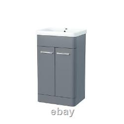 500mm Steel Grey Vanity Cabinet Avec Unité Wc Et Back To Wall Toilet Amie