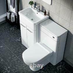 500mm White Vanity Cabinet Avec Wc Unit Et Btw Back To Wall Toilet Amie