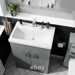 600 MM Basin Light Grey Vanity Cabinet & Back To Wall Wc Toilet Suite Nanuya