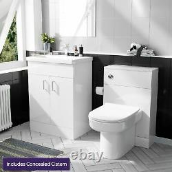 600 MM Basin White Vanity Cabinet & Back To Wall Wc Toilet Suite Nanuya