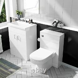600 MM Basin White Vanity Cabinet & Back To Wall Wc Toilet Suite Nanuya