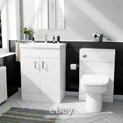 600mm Bassin Blanc Paquet Plat Vanity Cabinet Et Retour Au Mur Wc Toilettes Suite Nanuya