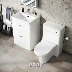 600mm Blanc 2 Tiroir Vanity Cabinet Et Wc Back To Wall Toilet Unit Artum