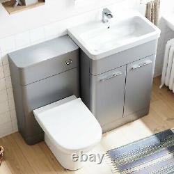 600mm Vanity Basin Unit, Wc Unit Et Retour À Wall Toilette Grey Suite Lex