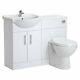 650mm Gloss White Vanity Unit Et Dos Au Mur Toilettes Pan