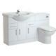 850mm Gloss White Bathroom Vanity Unit Cabinet Et 500mm Retour À Wall Toilettes Pan
