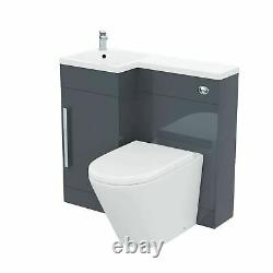 900mm Main Gauche Cloakroom Grey Basin Flat Pack Vanity Unit Et Toilette Pan Ellen