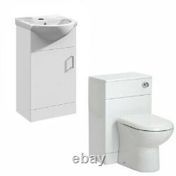 950mm Vanity Basin Sink Unit Cabinet & Retour Au Mur Wc Unit Pan & Cistern