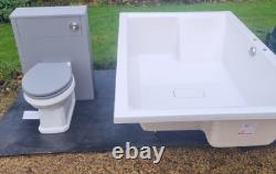 Ancienne unité de WC de 550mm à Londres en gris tempête avec toilettes dos au mur