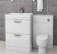 Apollo Bathroom Vanity Set 1100 Toilettes Bassin Retour Au Mur Gloss Aménagée Armoires