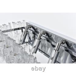 Applique murale en cristal 4 lumières chrome pour salle de bain, salle à manger, hall d'entrée 19