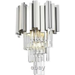 Applique murale en cristal chromé pour foyer, salle à manger, salle de bain, coiffeuse 16