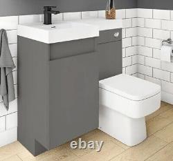 Arezzo ensemble de salle de bain combiné en gris brillant 900 mm incluant le réservoir + T carré