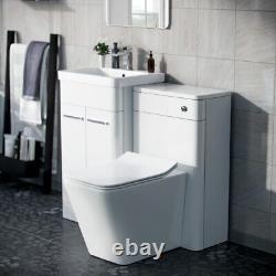 Armoire de toilette blanche Nes Home 1000mm avec unité WC et toilettes encastrées