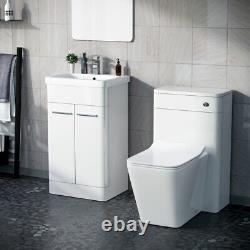 Armoire de toilette blanche Nes Home 1000mm avec unité WC et toilettes encastrées