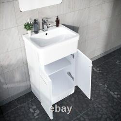 Armoire de toilette blanche Nes Home 1000mm avec unité WC et toilettes encastrées