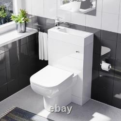 Bassin compact NES Home combiné 2-en-1, toilette adossée au mur et meuble WC