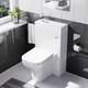 Bassin Compact Nes Home Combin&eacute; 2-en-1, Toilette Adoss&eacute;e Au Mur Et Meuble Wc