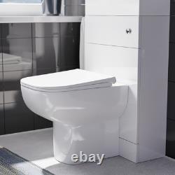 Bassin compact NES Home combiné 2-en-1, toilette adossée au mur et meuble WC