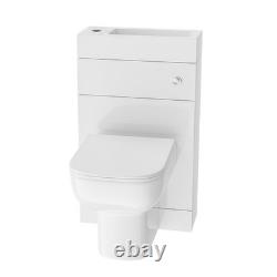 Bassin compact NES Home combiné 2-en-1, toilette adossée au mur et meuble WC