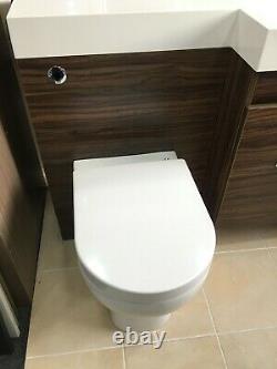 Bathroom Furniture Foncé Finition Noyer Inline Lavabo Et Wc Unité Combo