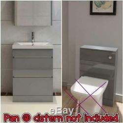 Bathroom Furniture Suite Gris Vanity Unit Cabinet Basin Retour À Wc Unité Murale