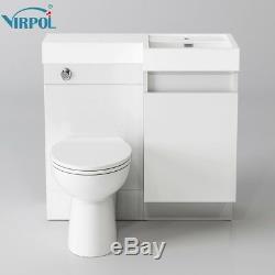 Blanc Designer Combinaison De Bain Vanity Unit & Basin Retour Au Mur Toilettes 906r