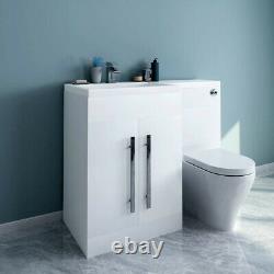 Blanc Lh Combi Meubles De Salle De Bain Vanity Unit Suite+basin Sink+cordoba Toilettes