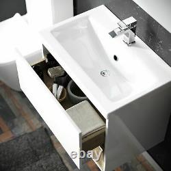 Blanc Moderne 610 MM Mur Hung Vanity Cabinet Et Wc Retour Au Mur Ensemble De Toilettes