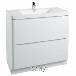 Brand New Modern Gloss White Salle De Bain Meubles Sink Vanity Unit Cabinet Wc Unit