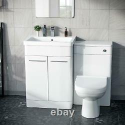 Cabinet White Vanity Basin 600mm Avec Wc Retour À L'unité De Toilette Murale Amie