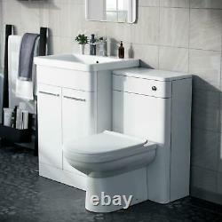 Cabinet White Vanity Basin 600mm Avec Wc Retour À L'unité De Toilette Murale Amie