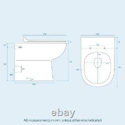 Cabinet White Vanity Basin 600mm Avec Wc Retour À L'unité De Toilette Murale Amie