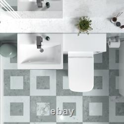 Cabinet de lavabo blanc Nes Home, unité de WC et toilettes sans rebord à encastrer dans le mur