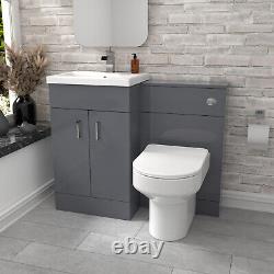 Cabinet de lavabo gris Nes Home, unité de WC et toilette confort dos au mur